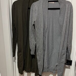Set of Open-Front Long Cardigans